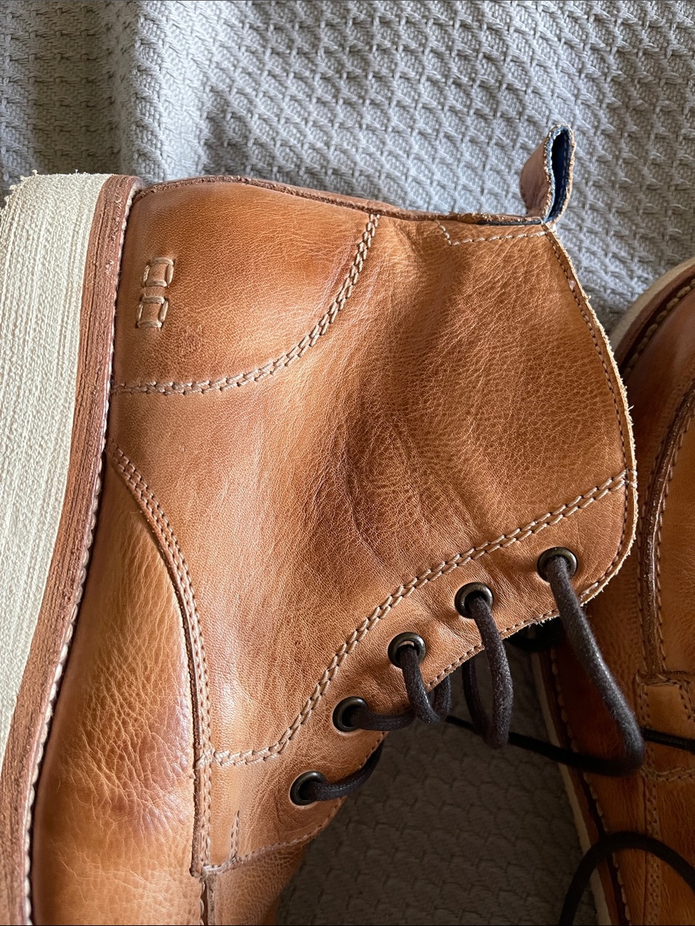 BED|STU Men's Tan Rustic leather Lincoln boots - Picture 12 of 12